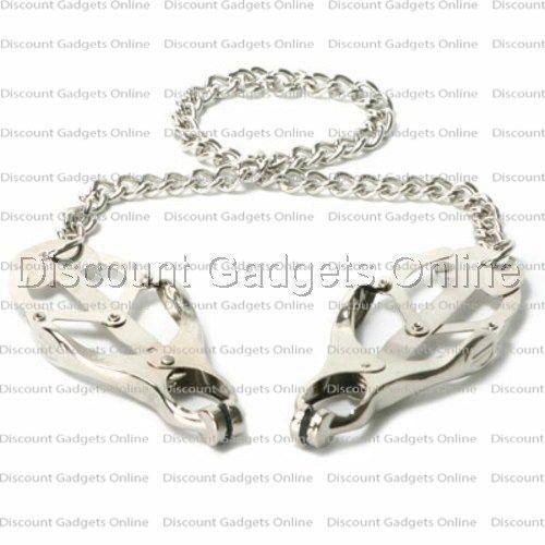 Japanese Clover Tit Clamps UNIVERSAL Bondage NIPPLE Pressure Vice w/ Chain BDSM