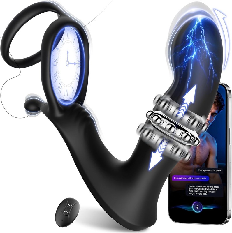 Thrusting Anal Butt Plug Dildo Vibrator Prostate Massager Sex Toys for Men Women