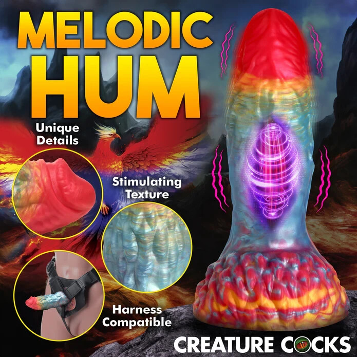 Creature Cocks Rainbow Phoenix Vibrating Silicone Dildo gallery