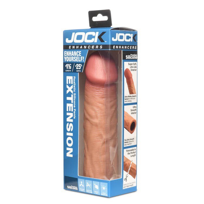 Jock 1.5" Silicone Penis Extension Sleeve Tan gallery