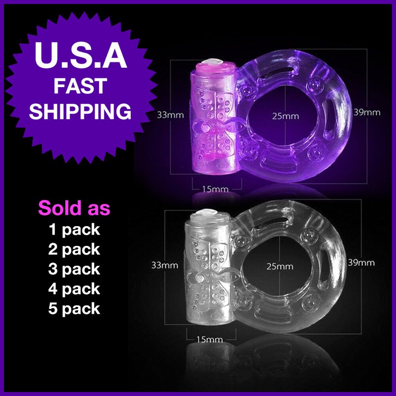 Vibrating Penis Cock Ring Clit Stimulator Couple Lover Sex Toys for Men Enhancer