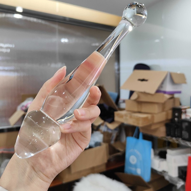 Glass Masturbator Dildo Anal Butt Plug Stimulator Sex Toy G-Spot Massager Wand gallery