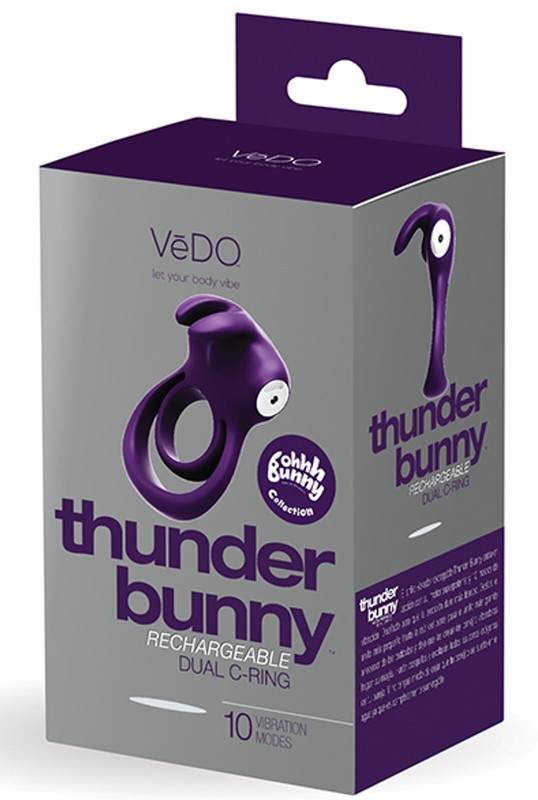 VeDO THUNDER BUNNY Rechargeable Dual Ring - Black gallery