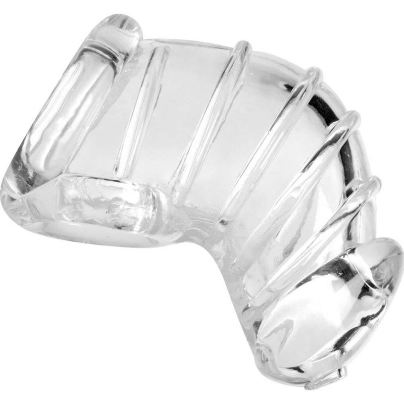 Male Chastity Rubber Cock Lock Cum Through TPR Dick Cage Penis Bondage Sex Toys