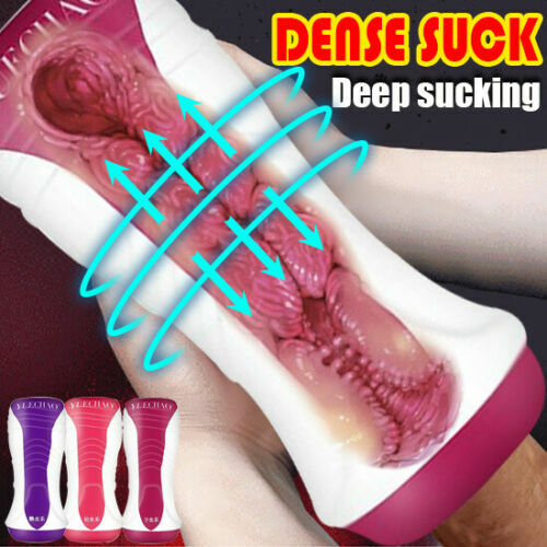 Male DEEP Sucking Masturbaters Pocket-Pussy Stroker Cup Sex Toy For Men Adults