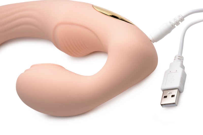 Vibrating Strapless Strap-On Dildo With Clit Stimulator Remote Control Sex Toys gallery
