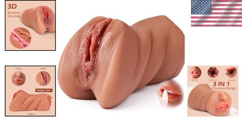 Thick and Fleshy Male Masturbator 3 in 1 Design for Enhanced Pleasure Experience gallery