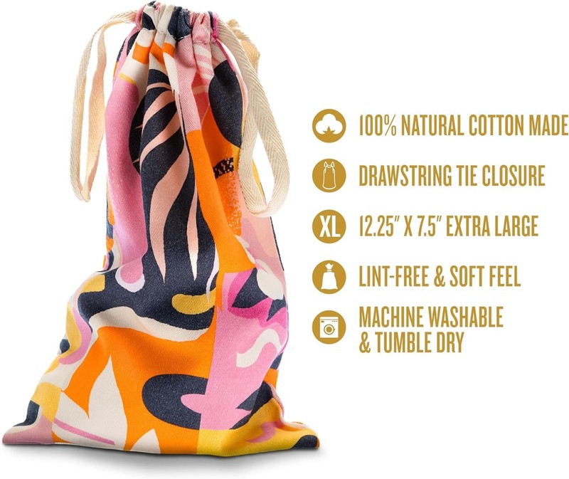 Machine Washable Cotton Toy Bag 12.25 Inch Multi Colored Adult Toy Organizer gallery