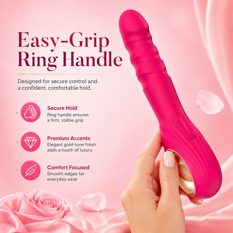 Pink Thrusting Vibrator Rechargeable Waterproof Adult Toy Auto Motion Modes gallery
