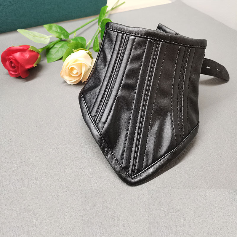 Bondage Adult Neck Collar Posture BDSM Harness Corset Sex Toy 2 Sizes PU Leather