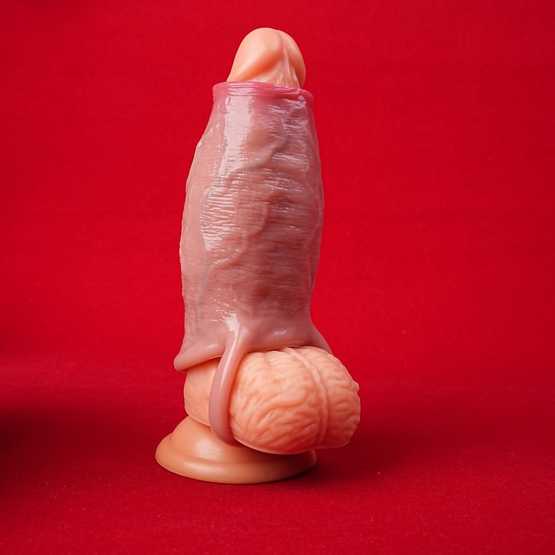 Open-ended Thick Male Cock Girth Enlarger-Enhancer Penis Extension Sheath Sleeve