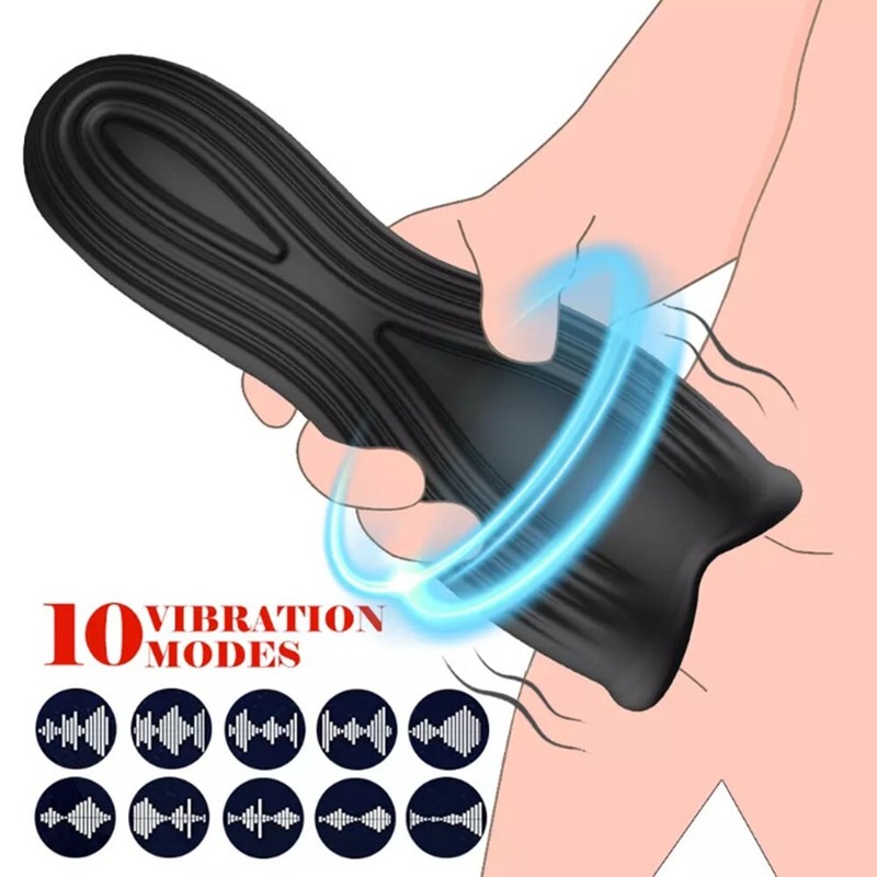 Male Masturbator Glans Vibrator Pussy Penis Delay Trainer Stroker Cup Sex Toy
