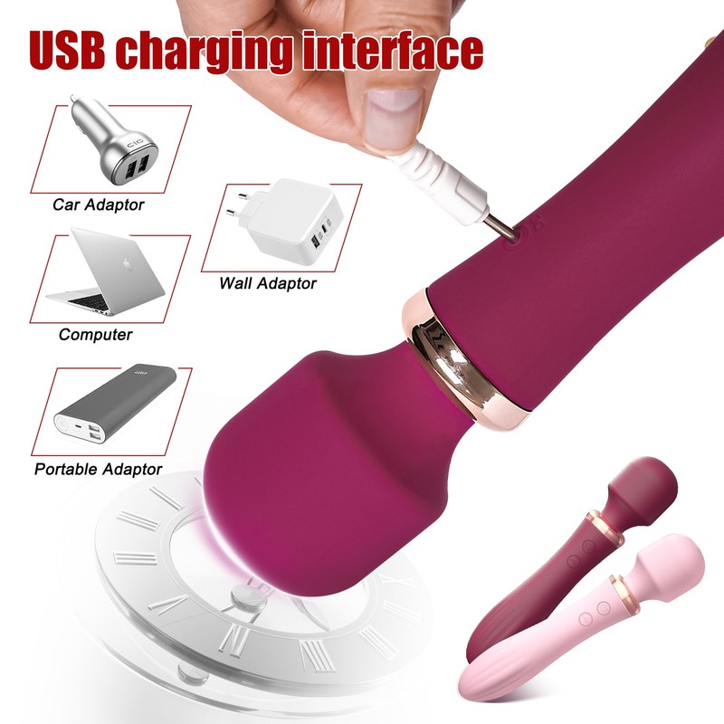 3-IN-1 Heating Double Heads Vibrator 20 Frequency Masturbation Sex Toys Massager gallery