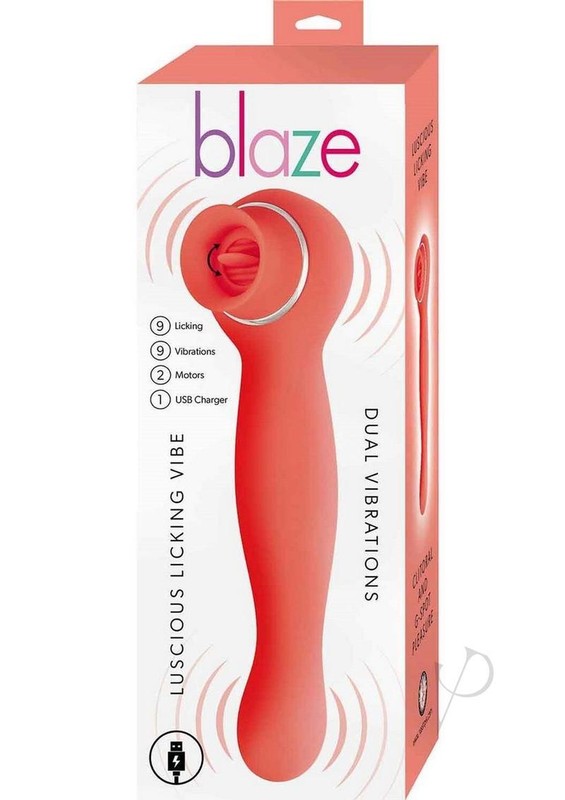 Blaze Luscious Licker Rechargeable Silicone Dual End Vibrator – Coral