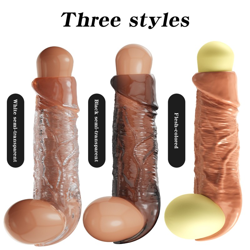 Silicone Penis Extender Sleeve Cock Extension-Sheath Girth Length Male-Enhancer gallery
