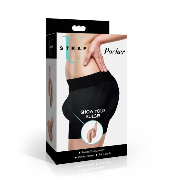 XR Brands Strap U 5.1 inches Realistic Uncut Silicone Packer Light, New
