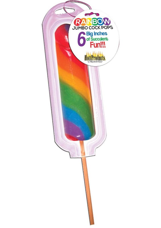 Bachelor and Bachelorette Party Favor Supplies Rainbow Jumbo Cock Pop Candy