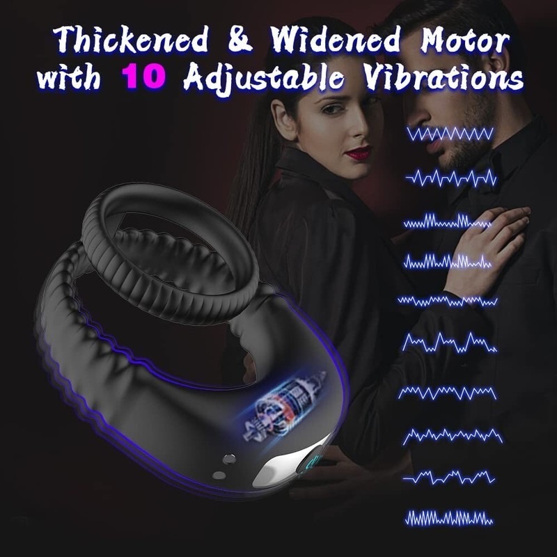 Couples Vibrator G-spot Dildo Massager Cock Ring Adult Sex Toys For Women Men US gallery