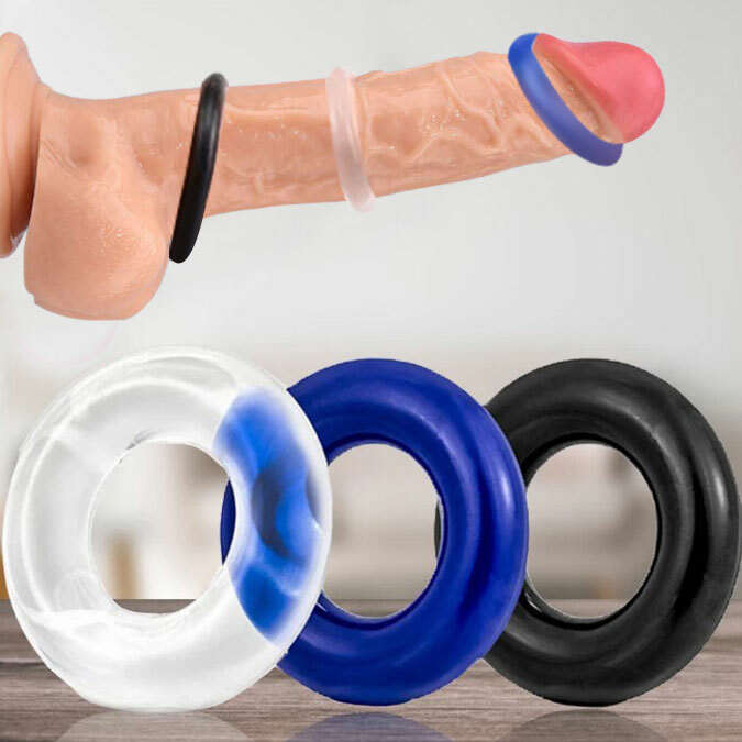 3PCS Cock Ring Set Erection Soft Stretchy Penis Rings Silicone Sex Toys For Men gallery