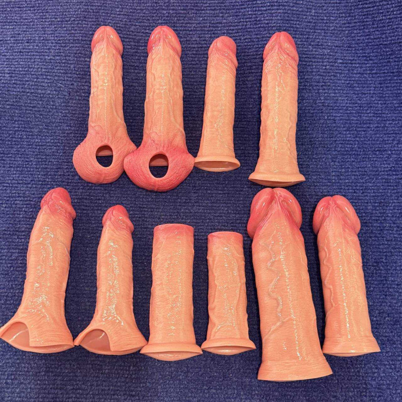 Reusable Thick Penis Extender Sleeve Extension Male Girth Enhancer Enlarger gallery