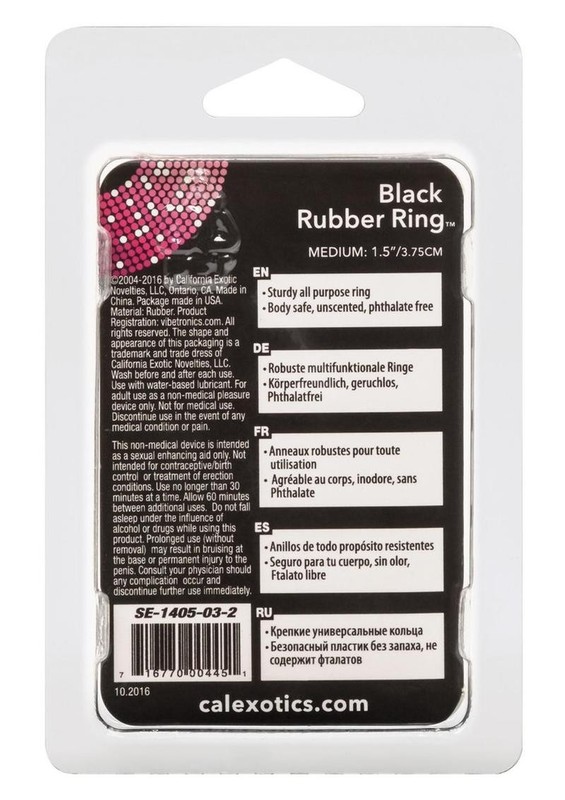 CAL EXOTICS Rubber 1.5" Cock Ring Erection Ring Harness Replacement BLACK MEDIUM gallery