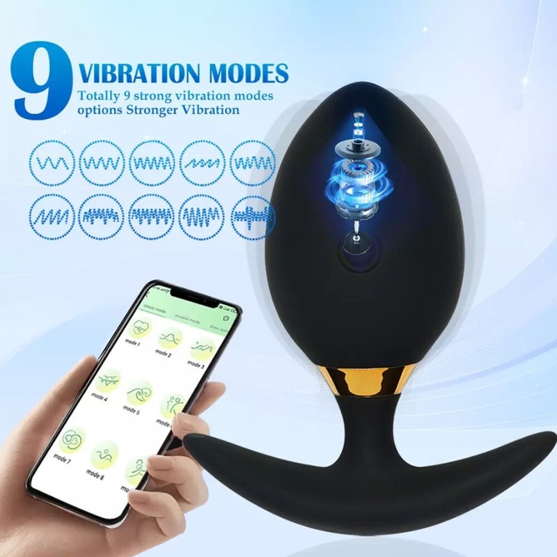 Anal Plug Vibrator Butt Plug Prostate Vibrating Massager APP Remote Sex Toy