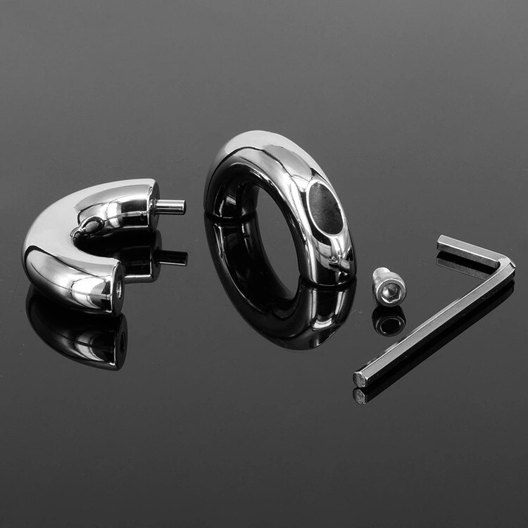 Metal Cock Penis & Ball Strecher Ring Male Delaying Ejaculation Exercise Tools gallery