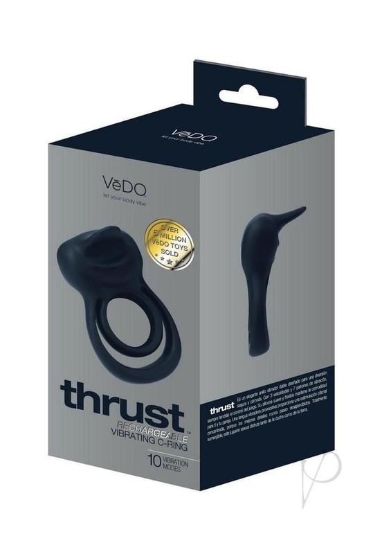 Vibrating Penis Ring Dual Ring Rechargeable Waterproof Silicone Black Savvy Co