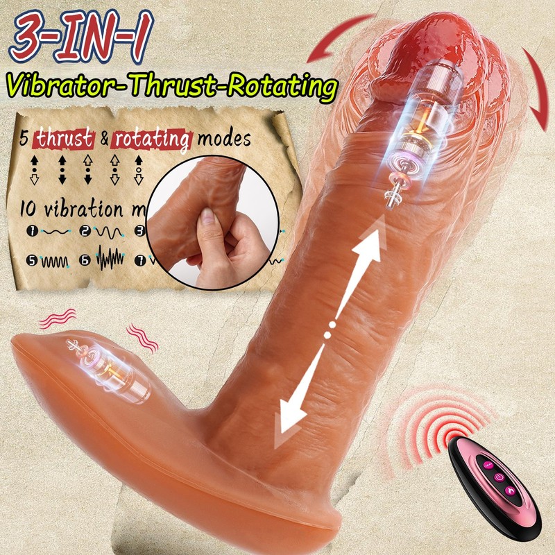 Telescopic Realistic Thrusting Dildo Vibrator Sex Toys for Women Remote Control gallery