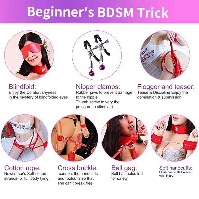 10Pcs Set SM Sexual Bondage Leather Bondage BDSM Bondage Kit Sex Toy for Couple gallery