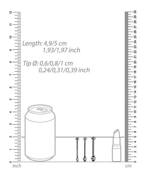 Shots Ouch Urethral Sounding Metal Plug Set - 49/50 mm gallery