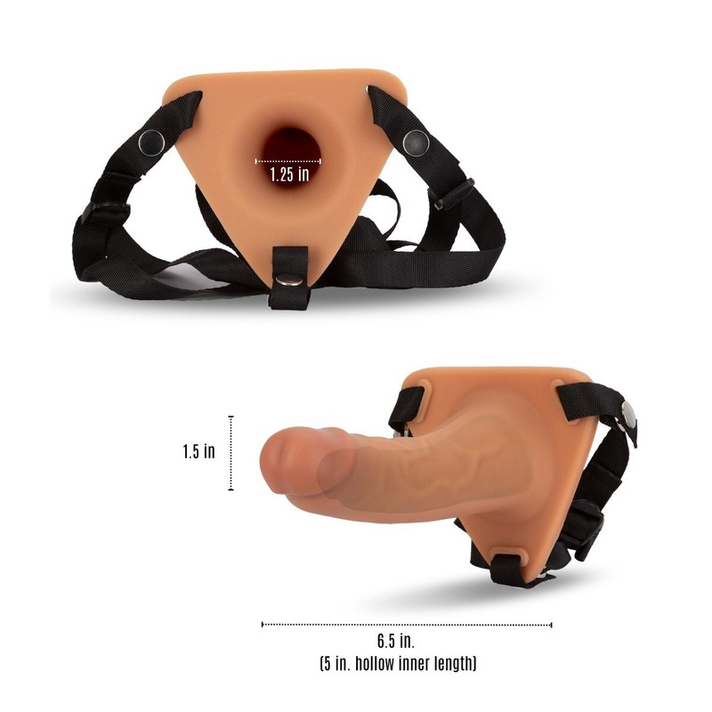 6.5&Prime; Silicone Male Hollow Strap on Dildo Penis Extension Extender for Men