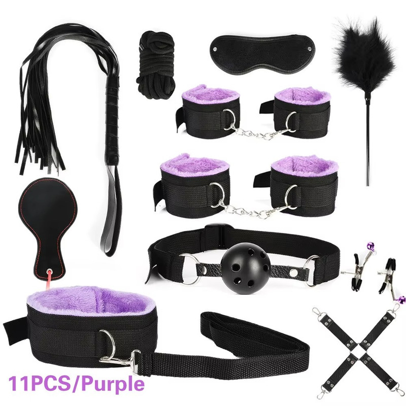 BDSM Kits Exotic Bed Bondage Set Exotic Sex Toys For Adults Games Leather Handcu gallery