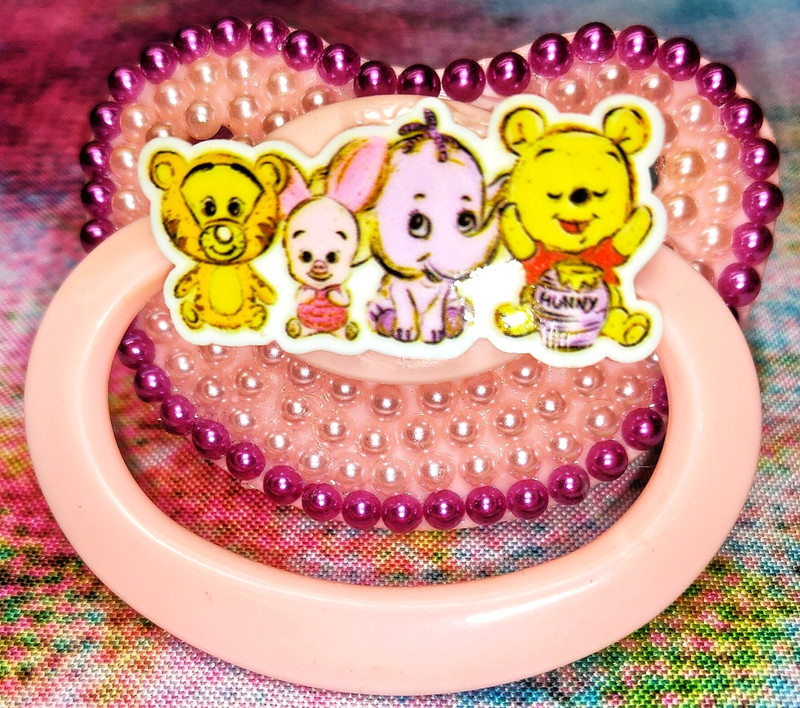 🐻🎀💜 Winnie the Pooh Tigger Piglet Friends Adult Pacifier Pink ABDL DDLG