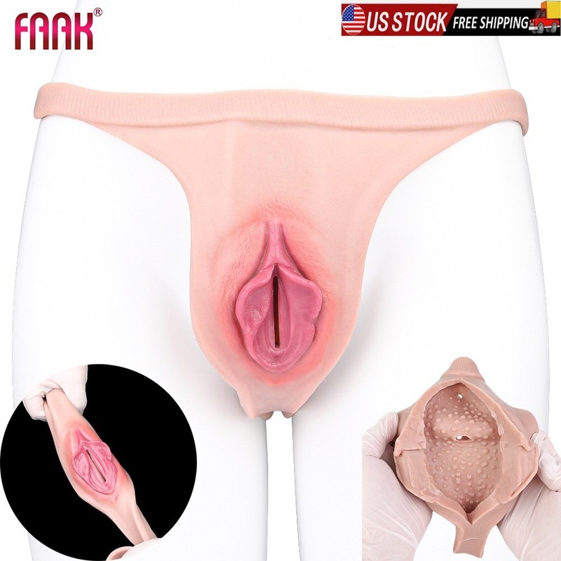 Silicone Fake Vagina Thongs Hiding Gaff Underwear Sex Toys for Transgender Sissy