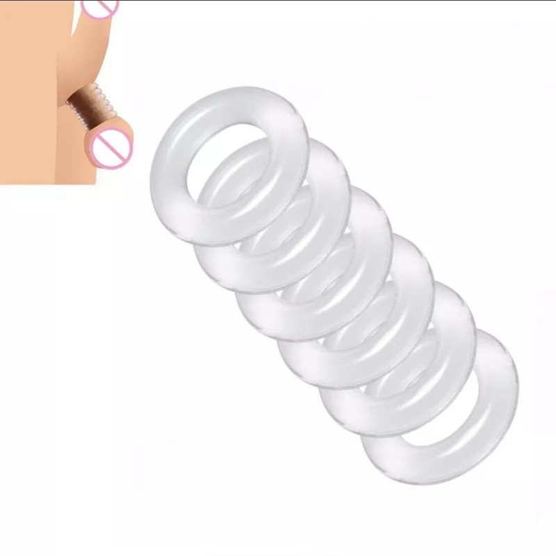 Clear Cock Rings 6pk Stay Hard Silicine Penis Ring