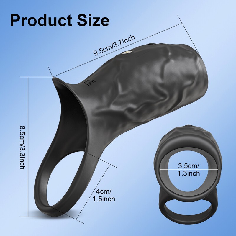 Vibrating Penis Extender Sleeve Cock Ring Vibrator Extension Men Couple Sex Toys gallery