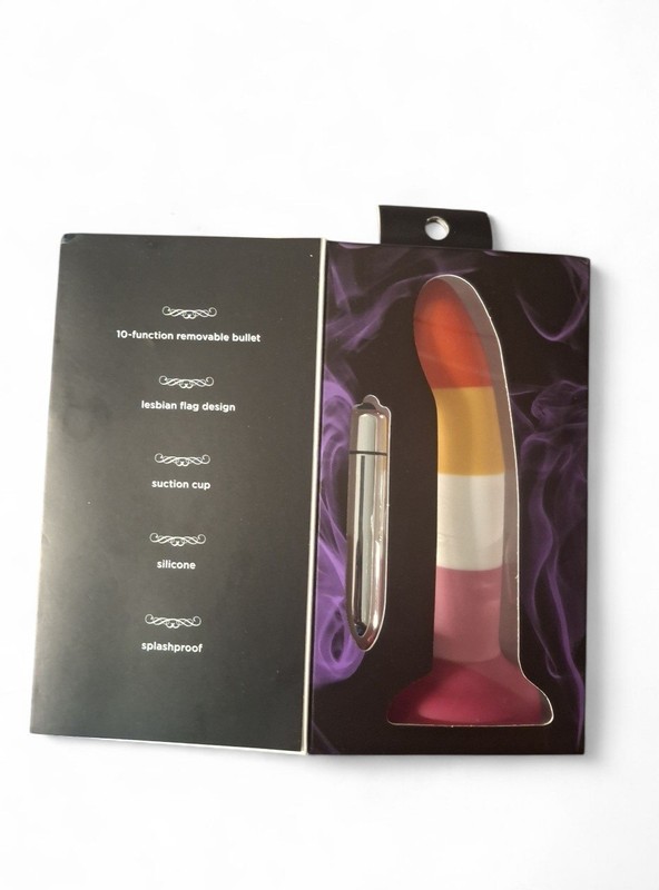 My Pride Dildo With Bullet Vibrator lesbian Flag Design 10 Function Silicone