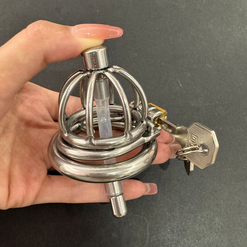 Lockable Chastity Cage Sounds Plug Penis Dilator Cock Bird Bondage Device BDSM gallery