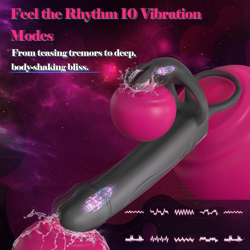 Vibrating Anal Butt Plug Cock Ring Rabbit Clitoral Stimulator Adult Sex Toys gallery