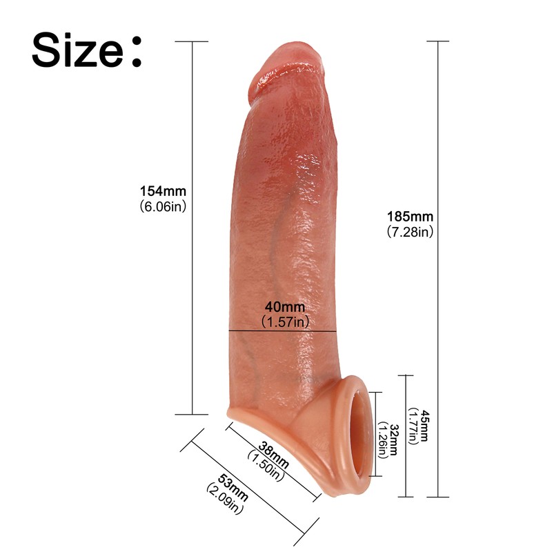 Bigger-Male-Cock-Girth-Enlarger-Enhancer-Penis-Extension-Extender-Sheath-Sleeve gallery