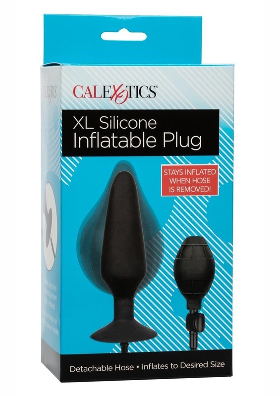 XL Silicone Inflatable Plug – Black – free shipping!