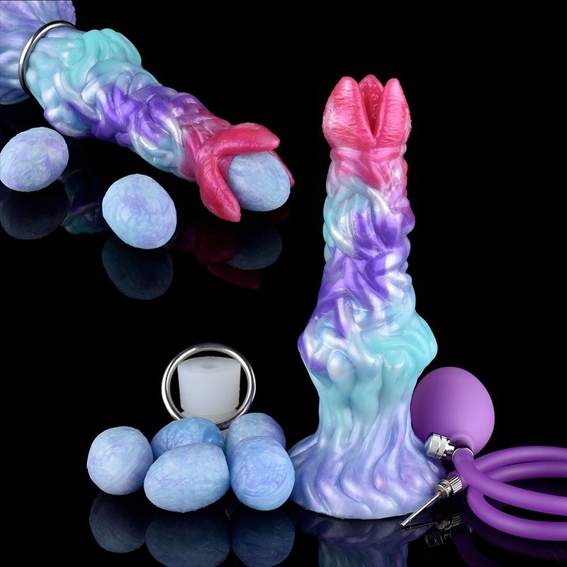 Fantasy Multicolor Ovipositor Anal Plug Big Knot Dildo Lay-Egg Pneumatic Sex Toy