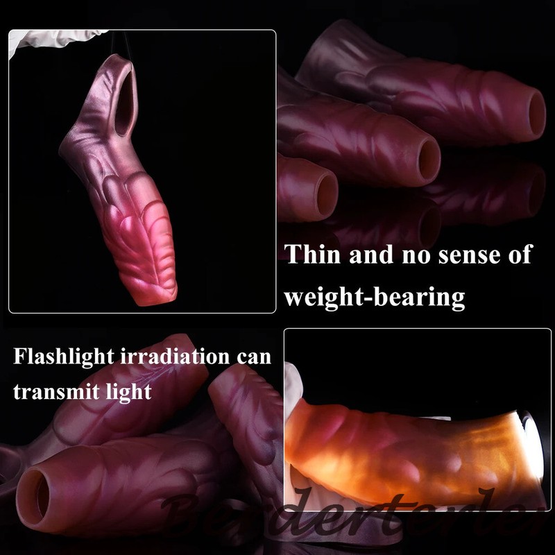 Super Thin Dragon Penis Sleeve Cock Ring Delay Ejaculation Penis Extender SexToy gallery
