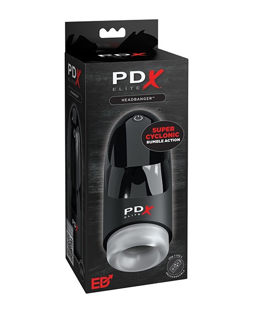 PDX Elite Hydrogasm Vibrating Stroker – Frosted/Black