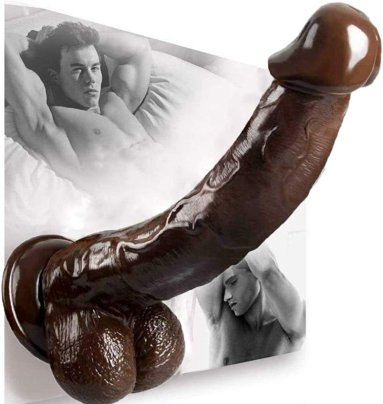 Brown Silicone Realistic Dildo Skin Feeling Soft Huge Big Dick Penis Sex Toy gallery