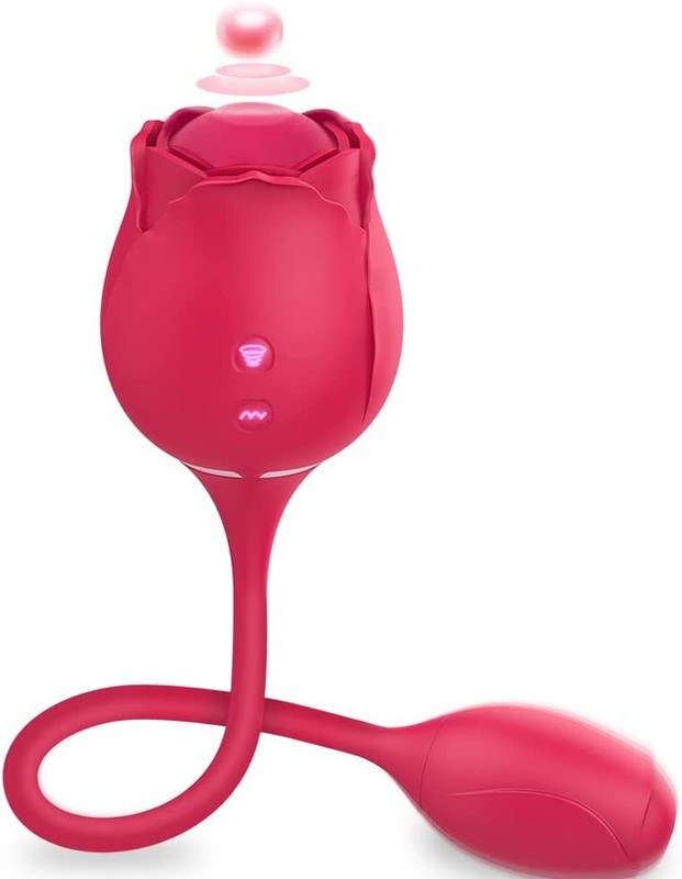 Rose Vibrator Toy for Women, Rose Clitoral Toy G-spot Vibrator Toy, 2 in 1