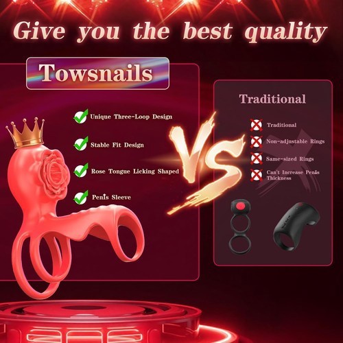 Couple Vibrating Cock Ring with Rose Clitoral Stimulator G Spot Vibrator Sex Toy gallery