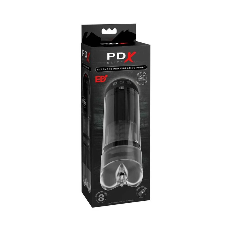 PDX Extender Pro Vibrating Pump -Perfect Fit Penis Life-Like Suction Masturbator