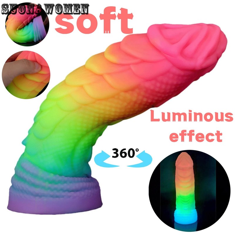 18cm Color Luminous Style Anal Plug Sexmachine Dilatador Dildo Adult Sex Product